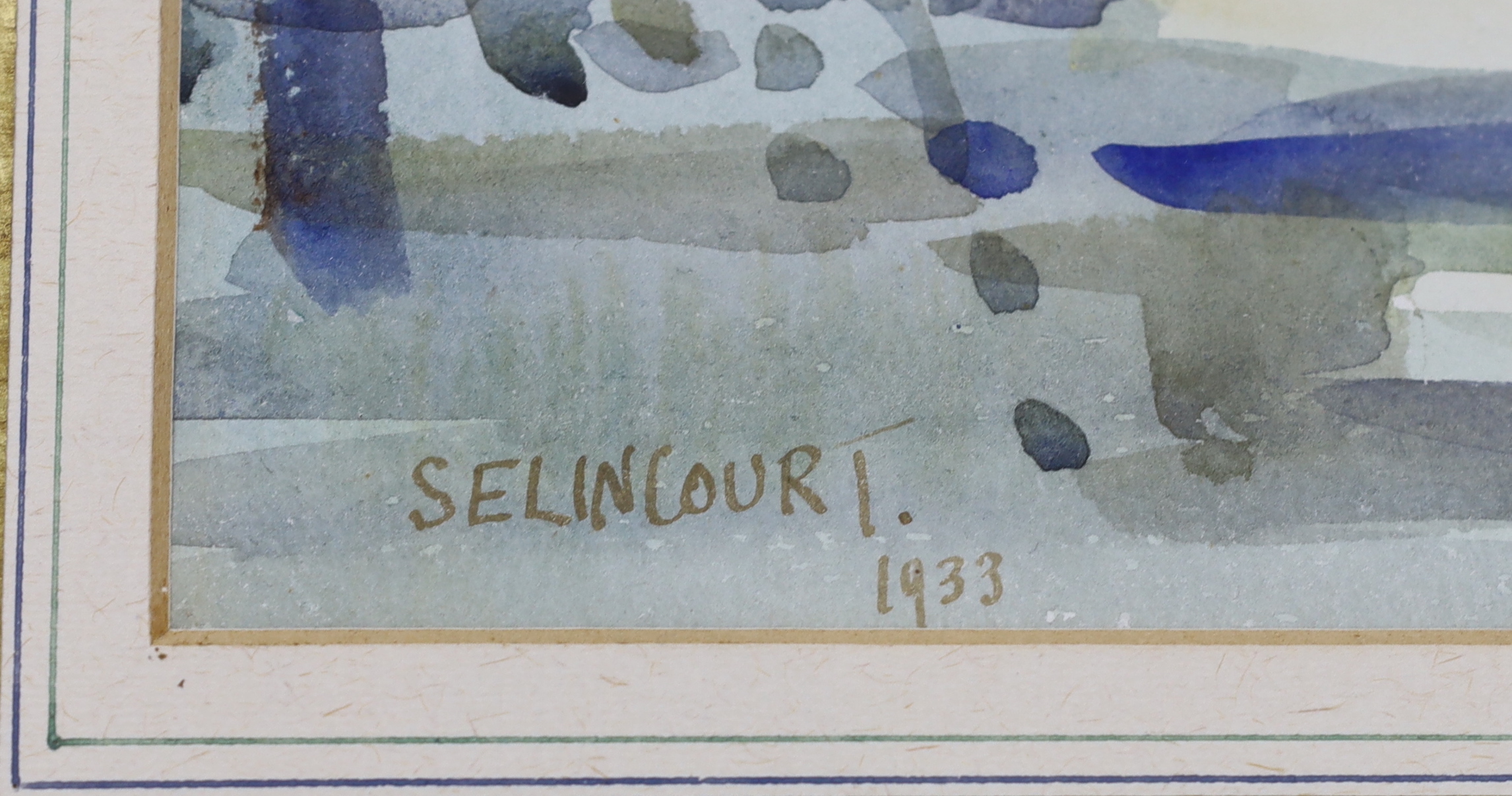 Selincourt, watercolour, Flower garden, signed and dated 1933, 53 x 33cm